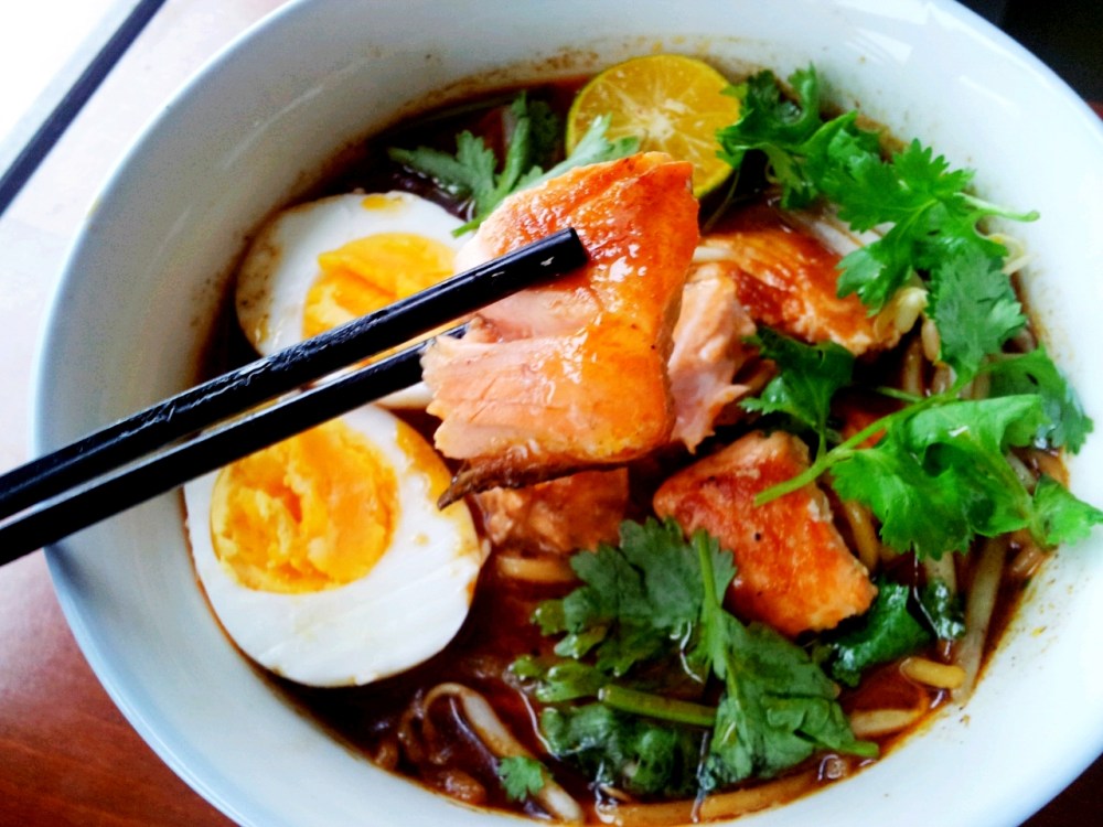 The Salmon was calling out to me. Look at the succulent piece of flesh. Yum.