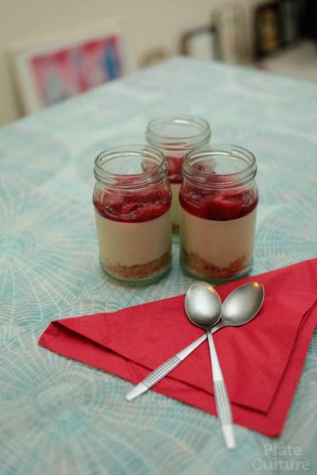 Rosewater Cheesecake with Strawberry Jam