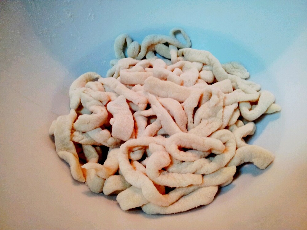 I handcut mine, some of them are not so uniform but I stretch them out just before cooking. 