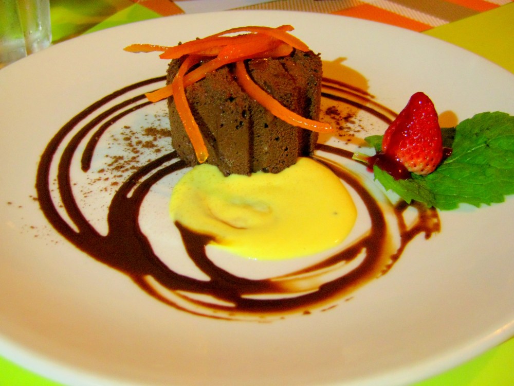  Chocolate Parfait, Confit Orange Rinds Inclusion & Bergamot Sauce 