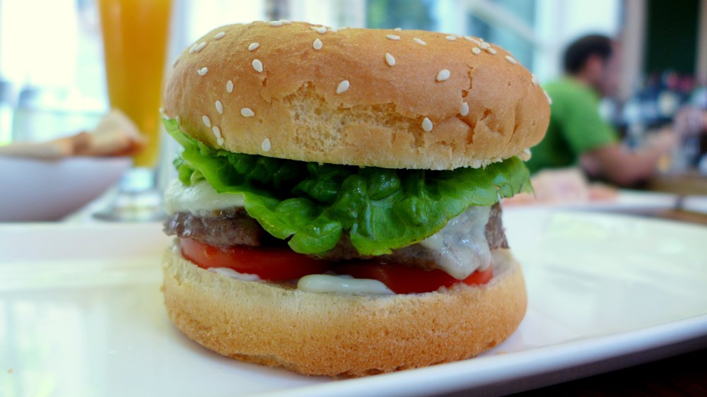 Pork burger with Tomato and Mozarella 