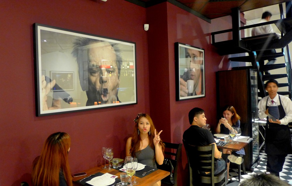 Here is Sarah emulating the Nicholson potrait, sans cigar. 