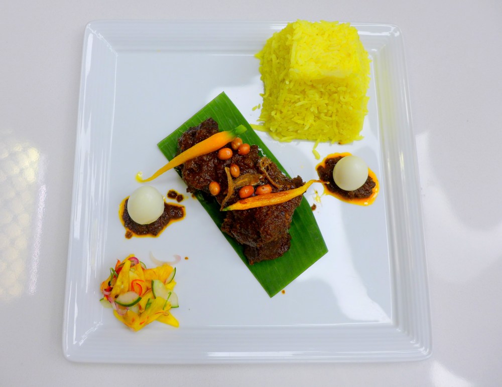 Wagyu Beef Rendang, Farm Vegetables Achar Jelatah , Tumeric Coconut Rice