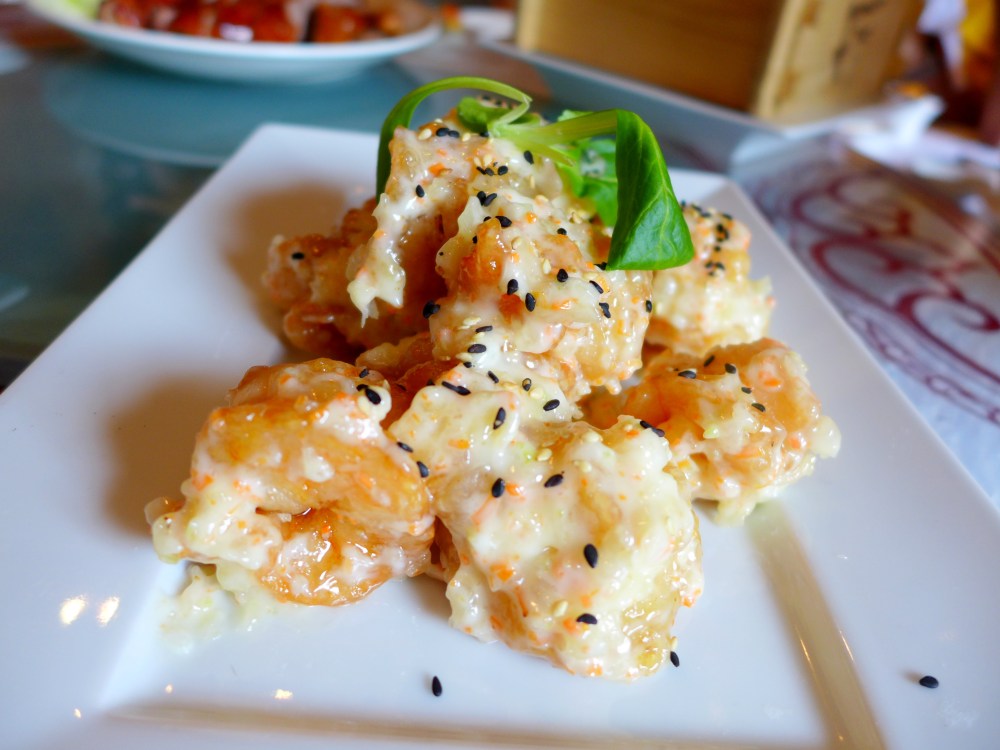 Sesame Prawns served with Minced Nutmeg and Mayonnaise