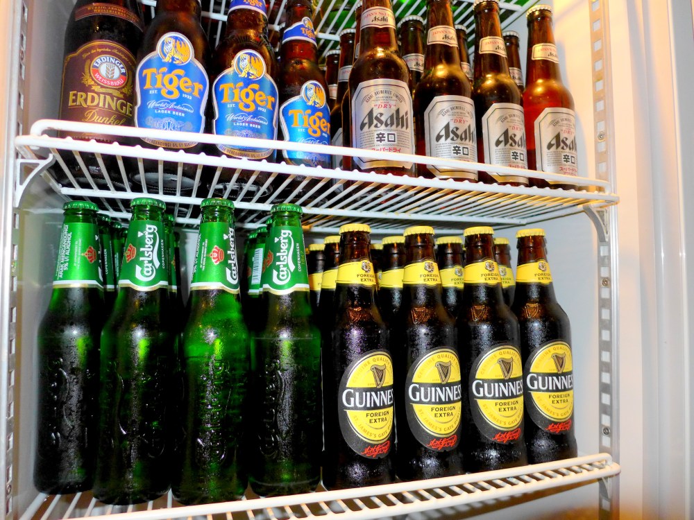 Erdinger, Tiger, Asahi, Carlsberg, Guinness Stout