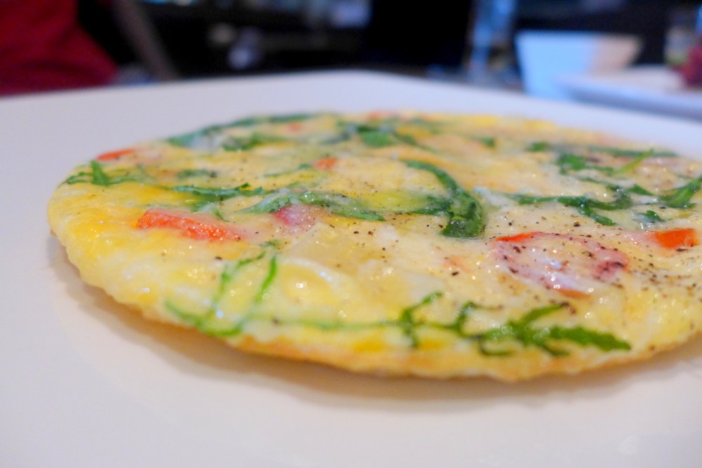 Spanish omelette red onion, capsicum, parrmy, rocket, tom & basil