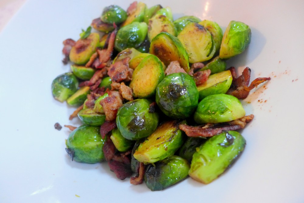 Brussel Sprouts with Bacon and Dried Cranberries