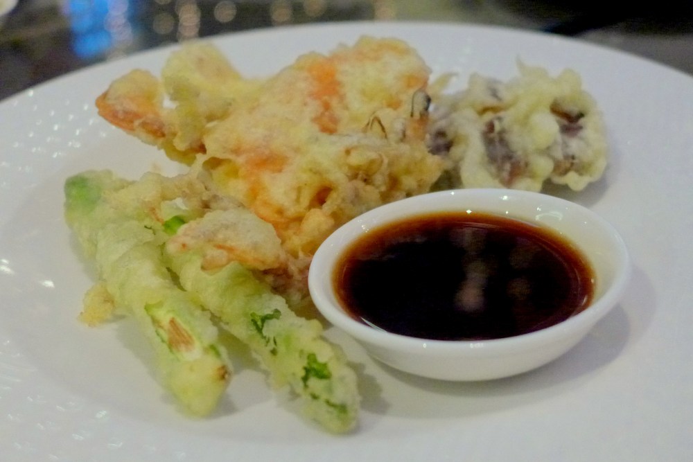 My serving of Tempura: Asparagus, Soft Shell Crab, Mushrooms and Fish