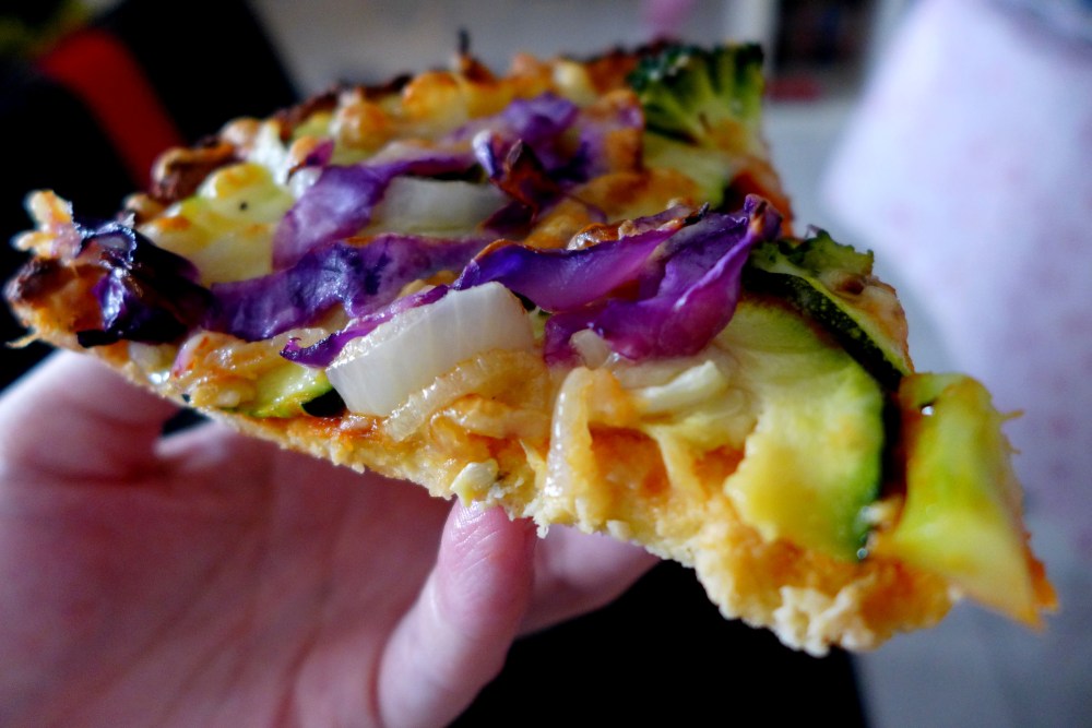 Pizza is more delicious eaten with hands. 